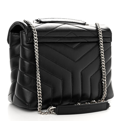 Saint Laurent Calfskin Y Quilted Monogram Small Loulou Chain Satchel Black 3 of 9