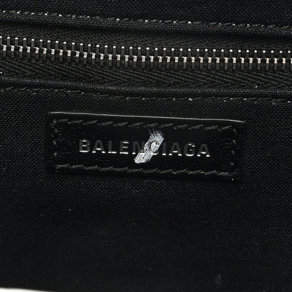 Balenciaga Shiny Supple Calfskin Logo Crocodile Embossed XL Cloud Clutch White 6 of 8