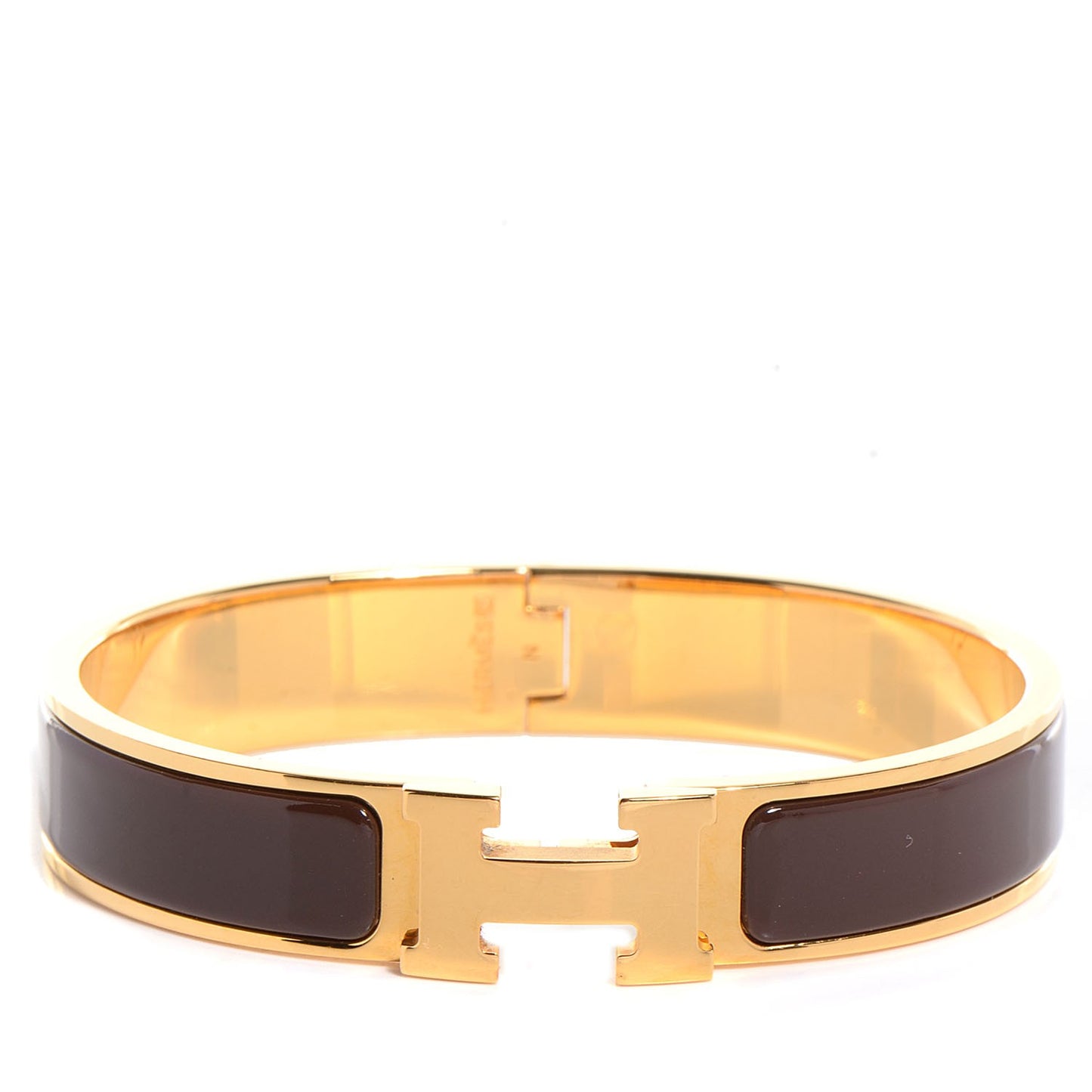 Enamel Narrow Clic Clac H Bracelet GM Moka