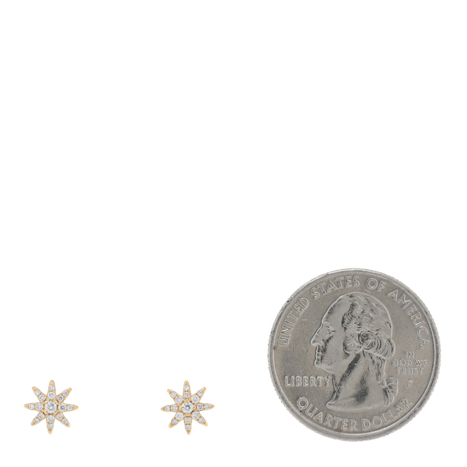 David Yurman 18K Yellow Gold Diamond Petite Starburst Earrings 2 of 4
