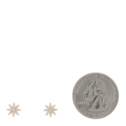 David Yurman 18K Yellow Gold Diamond Petite Starburst Earrings 2 of 4