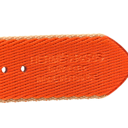 Hermes Nylon Weave Apple Watch Single Tour Band 44mm Kraft Orange 3 of 4