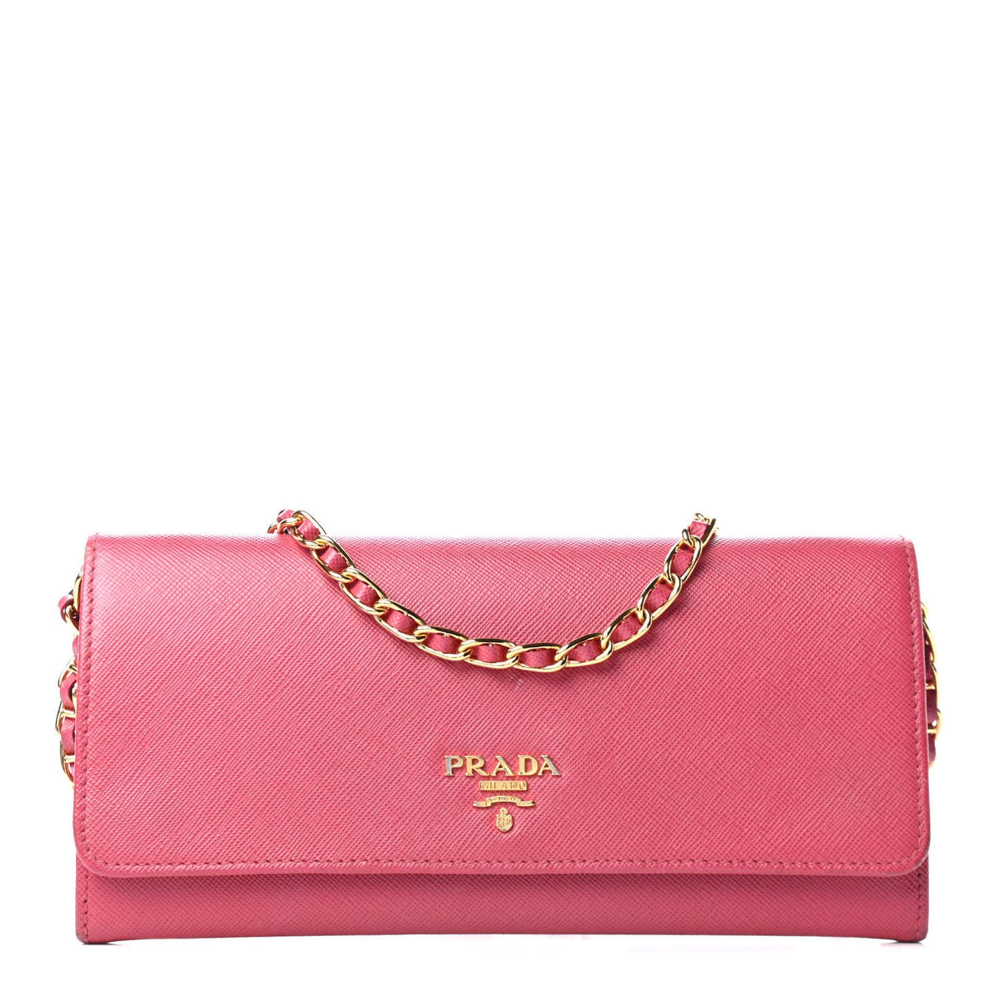 Saffiano Metal Oro Chain Wallet Peonia