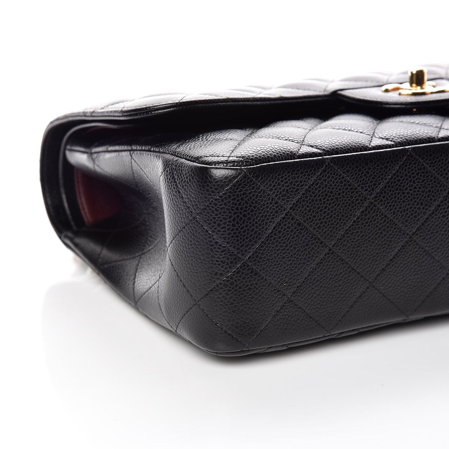 Caviar Quilted Jumbo Double Flap Black