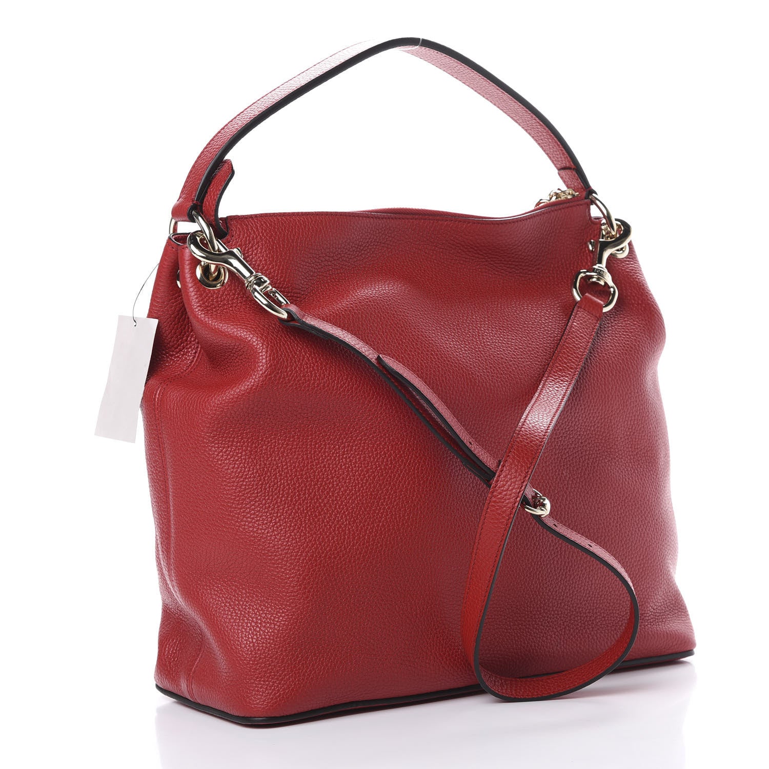 Gucci Pebbled Calfskin Large Soho Hobo Vibrant Red 2 of 9