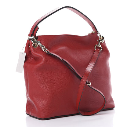 Gucci Pebbled Calfskin Large Soho Hobo Vibrant Red 2 of 9