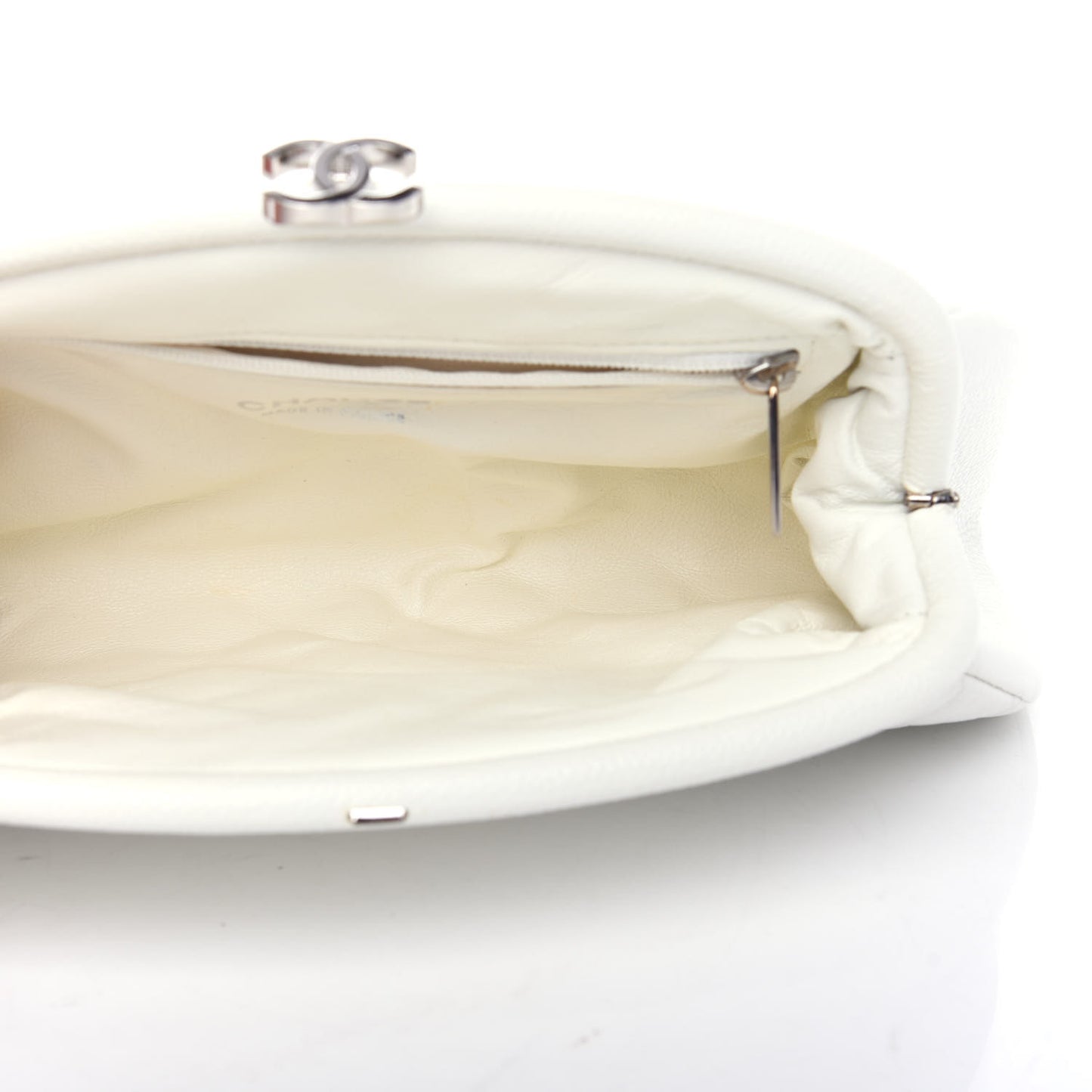 Caviar Quilted Timeless Clutch White