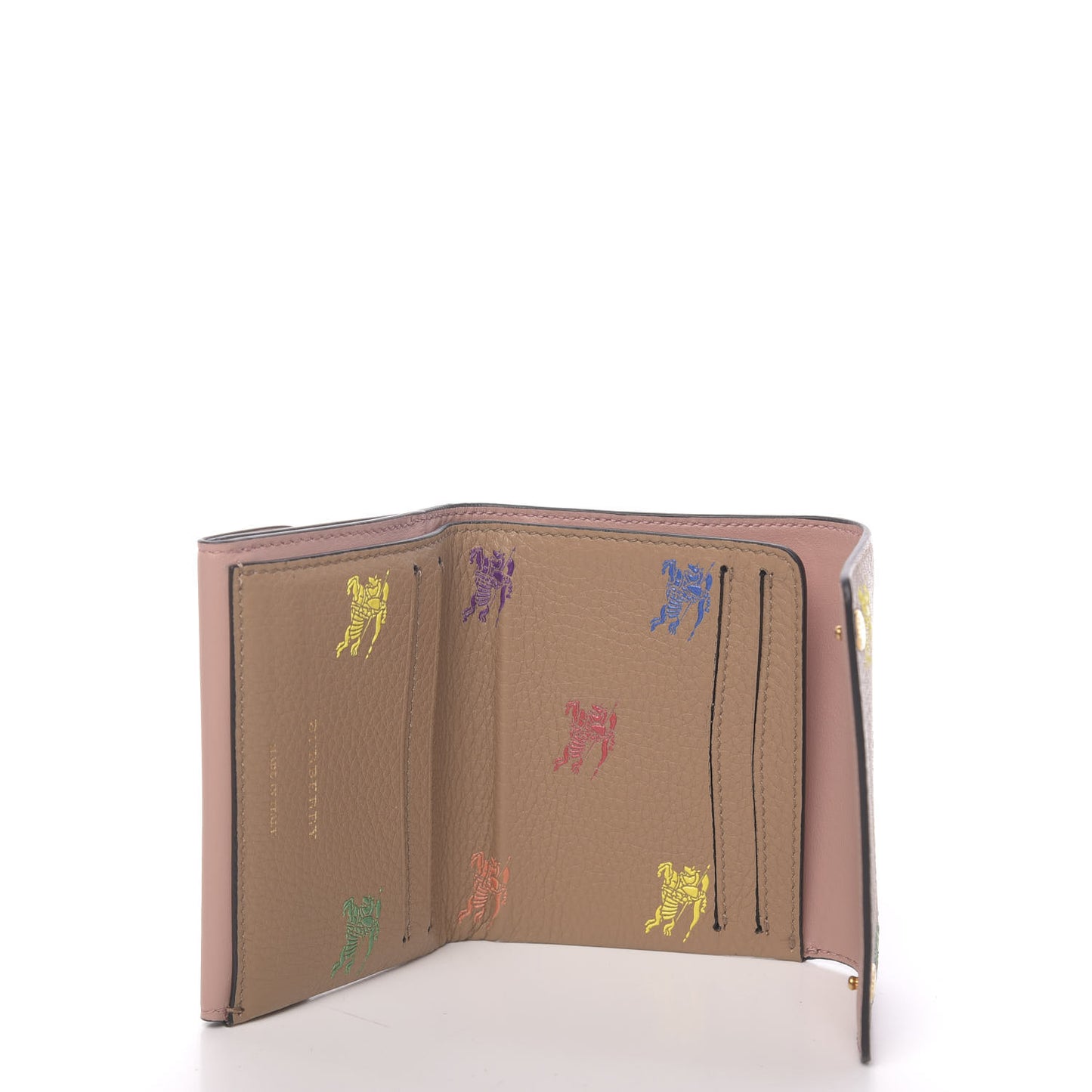 Grained Calfskin EKD Tri-Fold Compact Wallet Light Camel