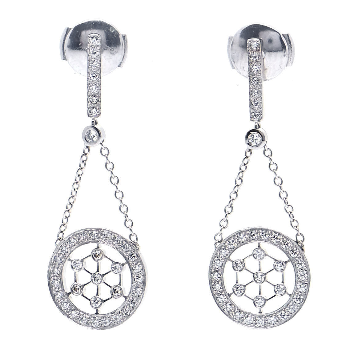 Platinum Diamond Voile Drop Earrings