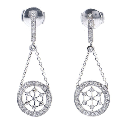 Tiffany Platinum Diamond Voile Drop Earrings 1 of 7