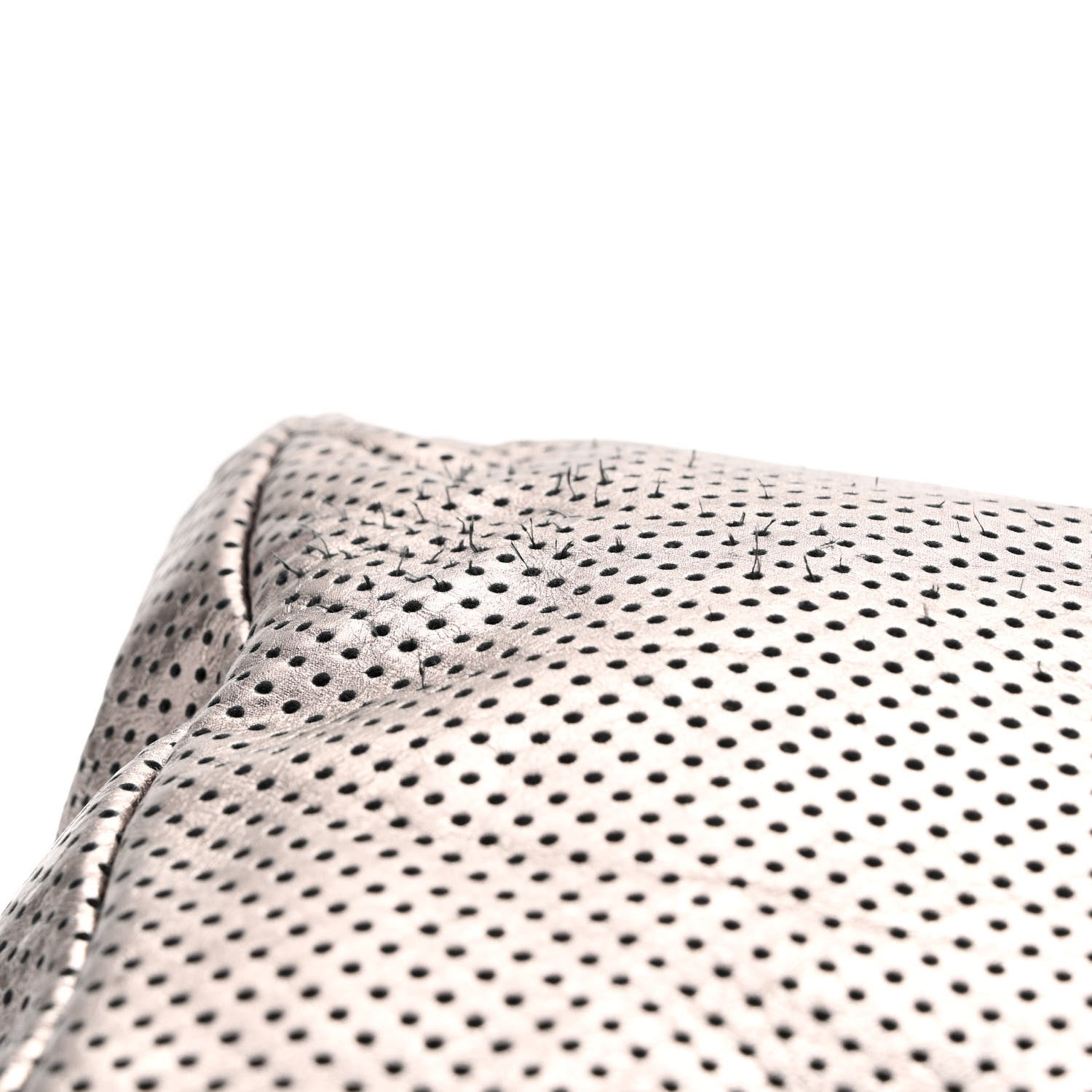 Chanel Metallic Crackled Calfskin Perforated Drill Shoulder Bag Silver 12 of 13
