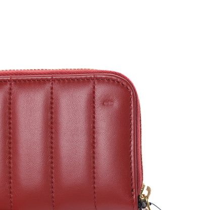 Saint Laurent Lambskin Matelasse Monogram Vicky Zip Around Card Holder Rouge Eros 7 of 9