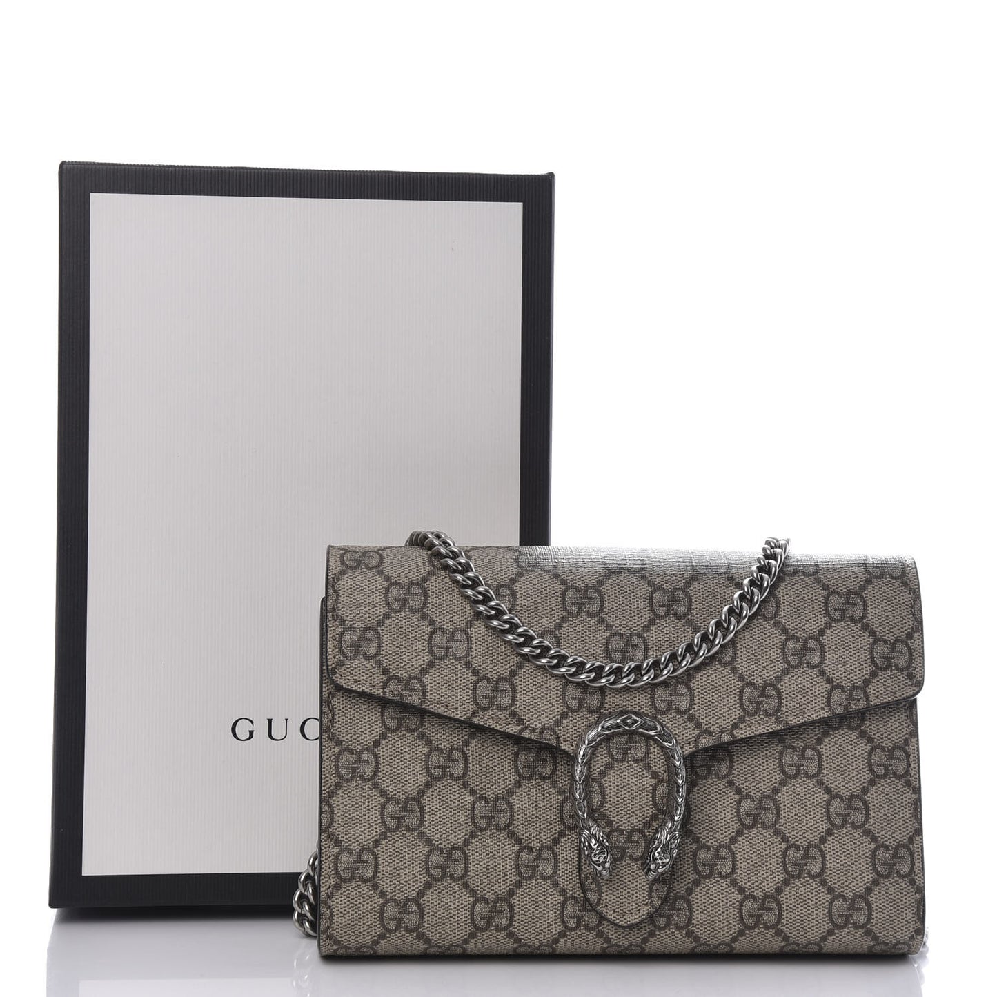 GG Supreme Monogram Mini Dionysus Chain Wallet Beige Taupe