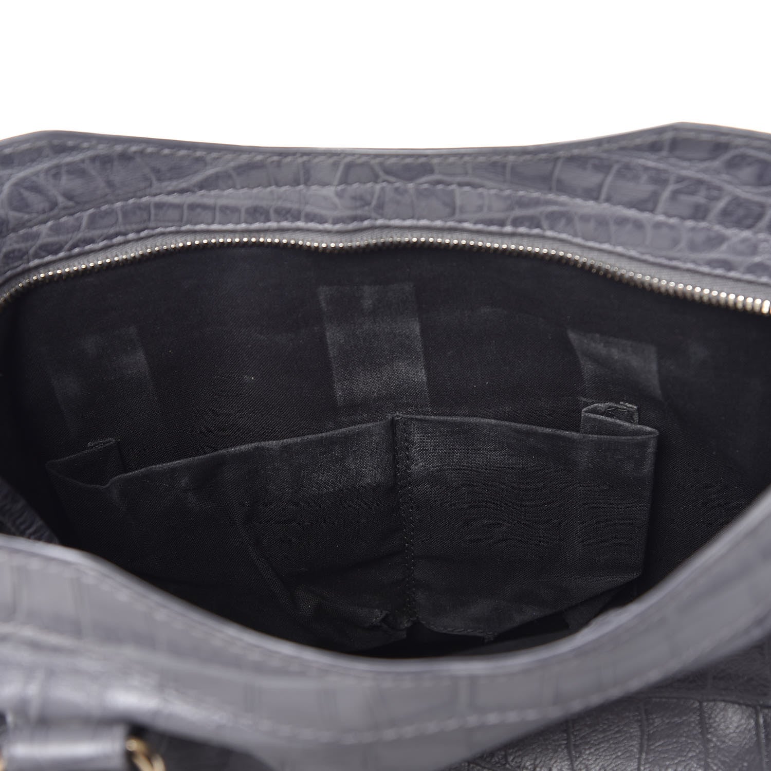 Balenciaga Calfskin Crocodile Embossed Giant 12 Gold Hardware City Gris Beton 10 of 12