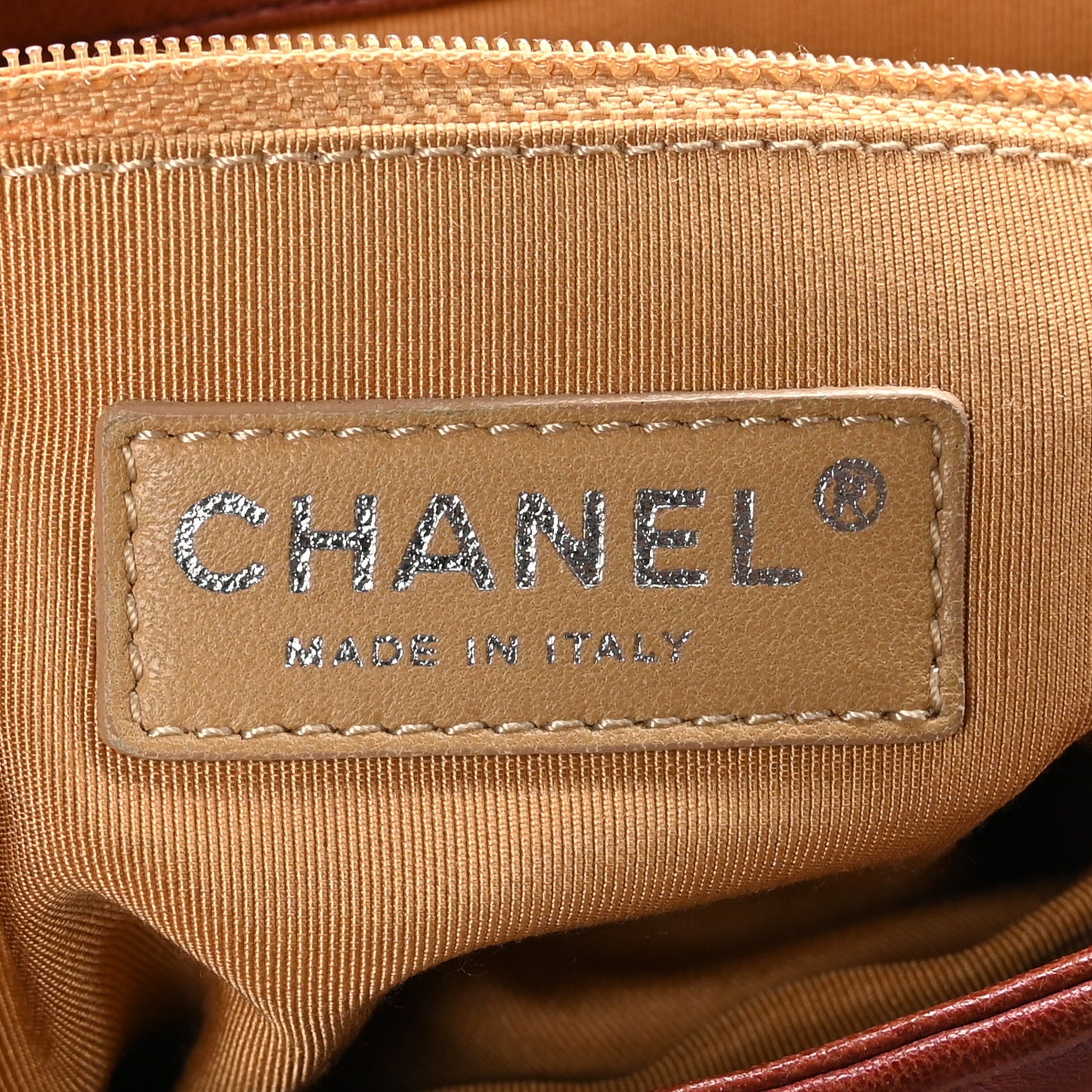 Washed Lambskin Quilted Large Chain Around Messenger Brown