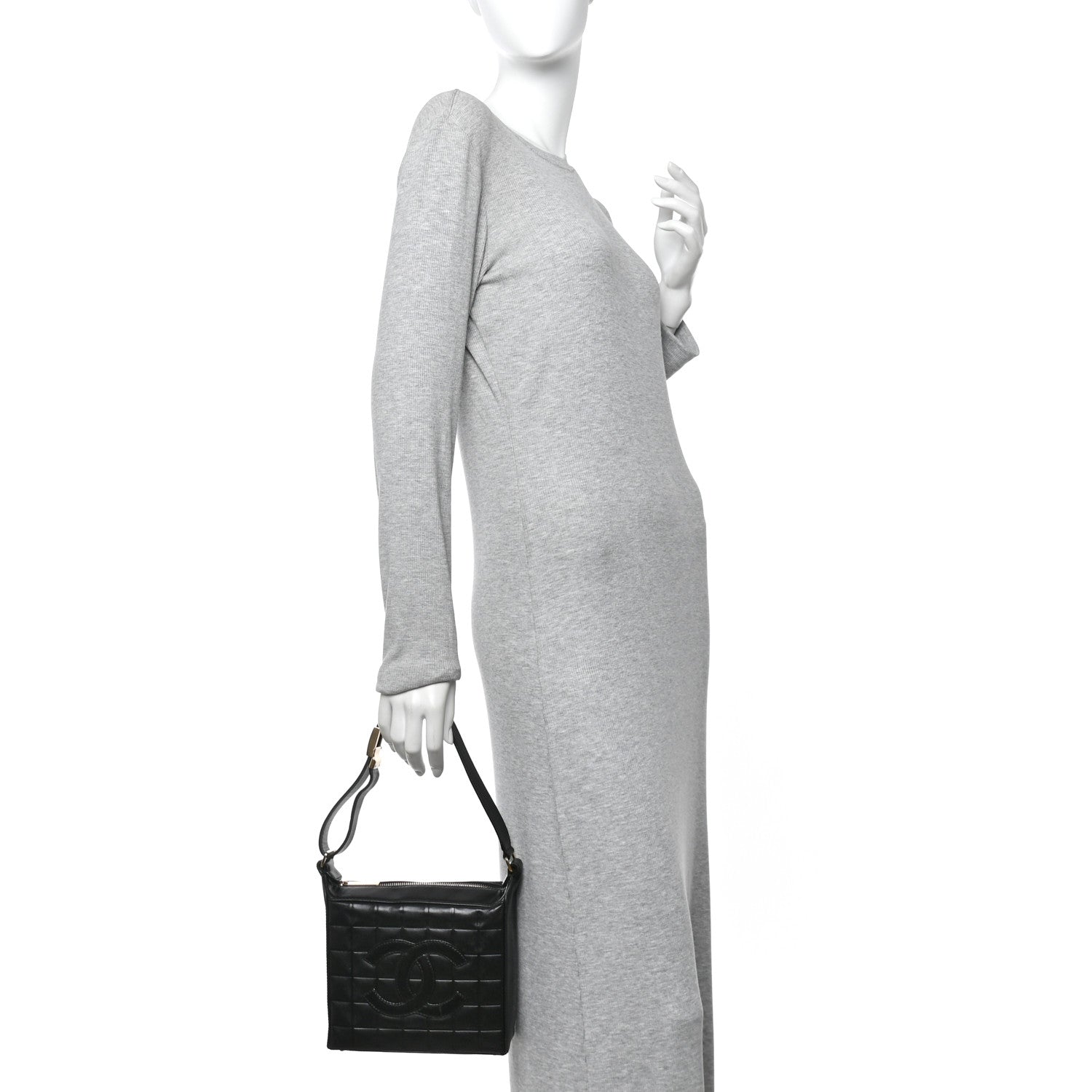 Chanel Lambskin Quilted Small Chocolate Bar Shoulder Bag Black 2 of 12