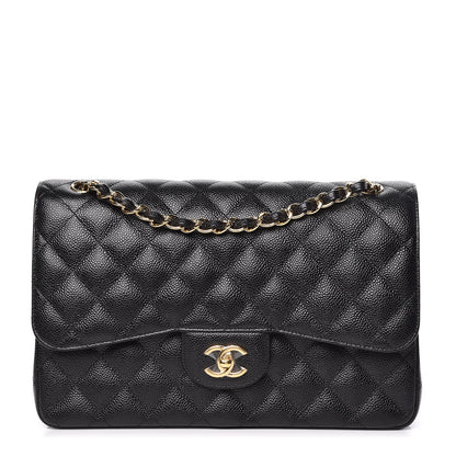 Chanel Caviar Quilted Jumbo Double Flap Black 1 of 12
