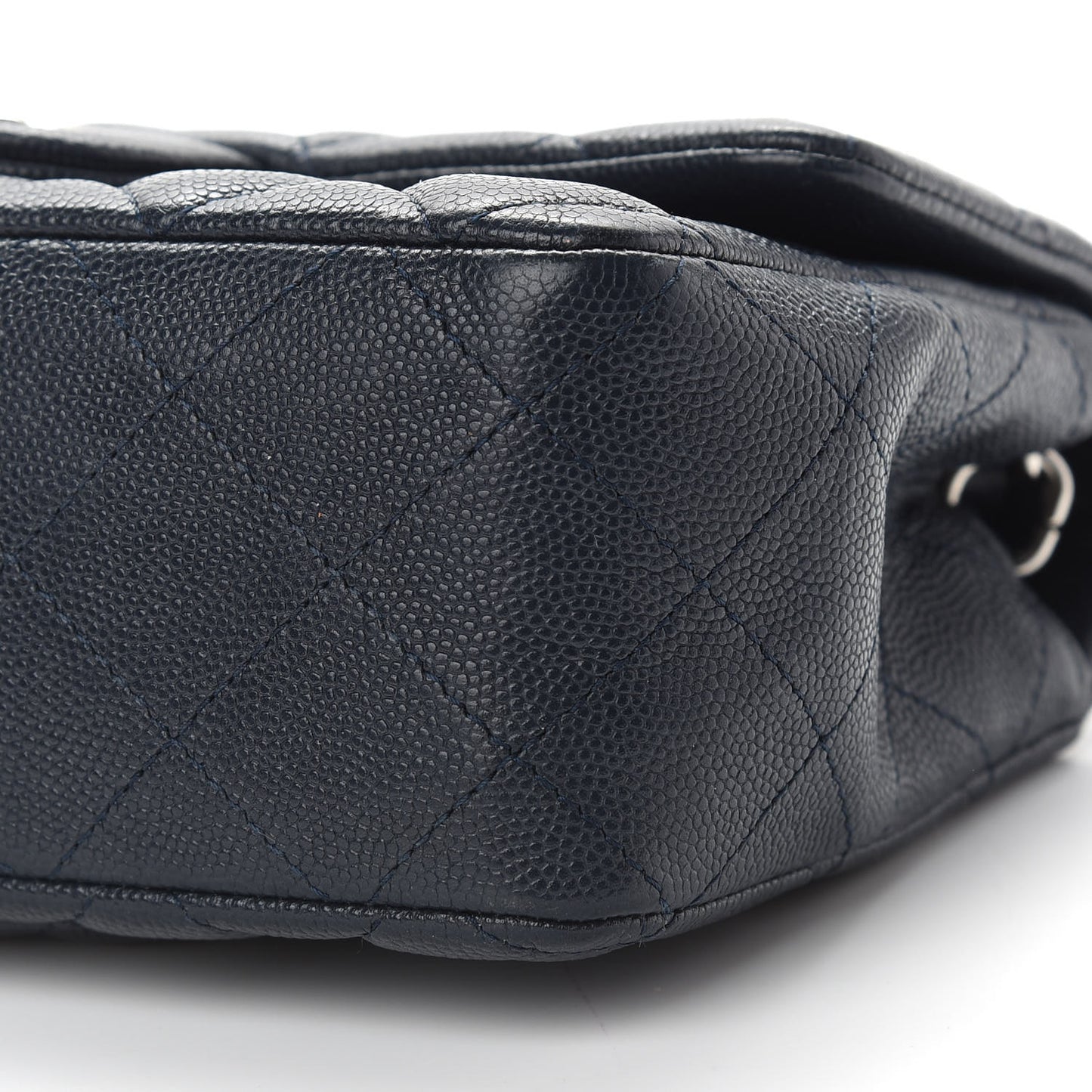 Caviar Quilted Mini Rectangular Flap Navy