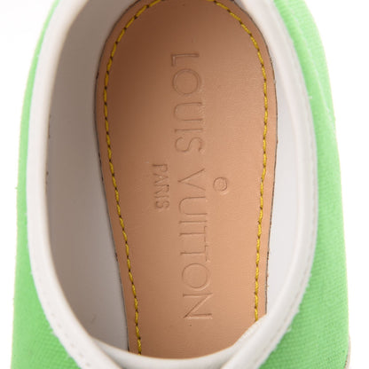 Louis Vuitton Canvas Calfskin Sneakers 38 Green 9 of 14