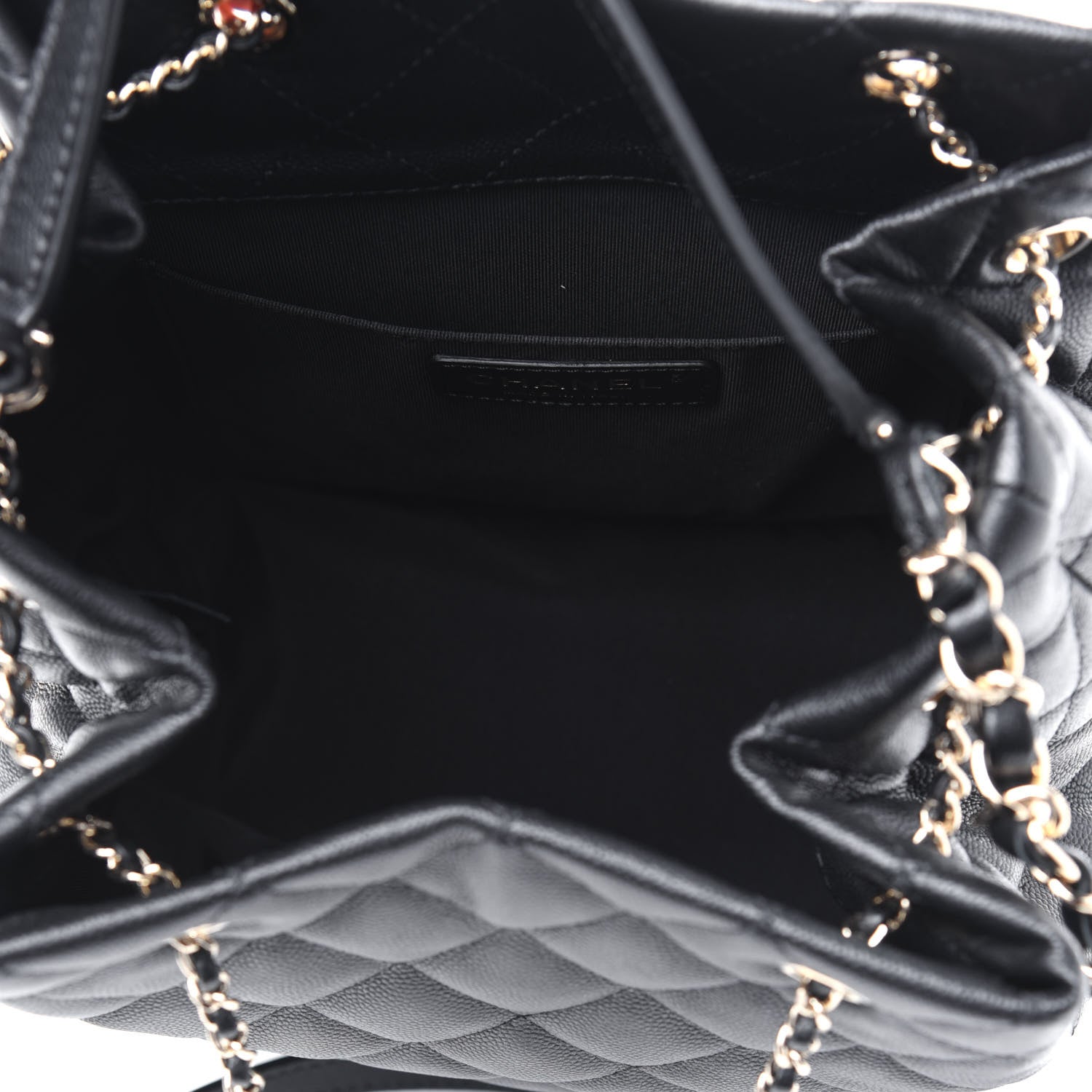 Chanel Caviar Quilted Large Rolled Up Bucket Drawstring Bag Black 6 of 12