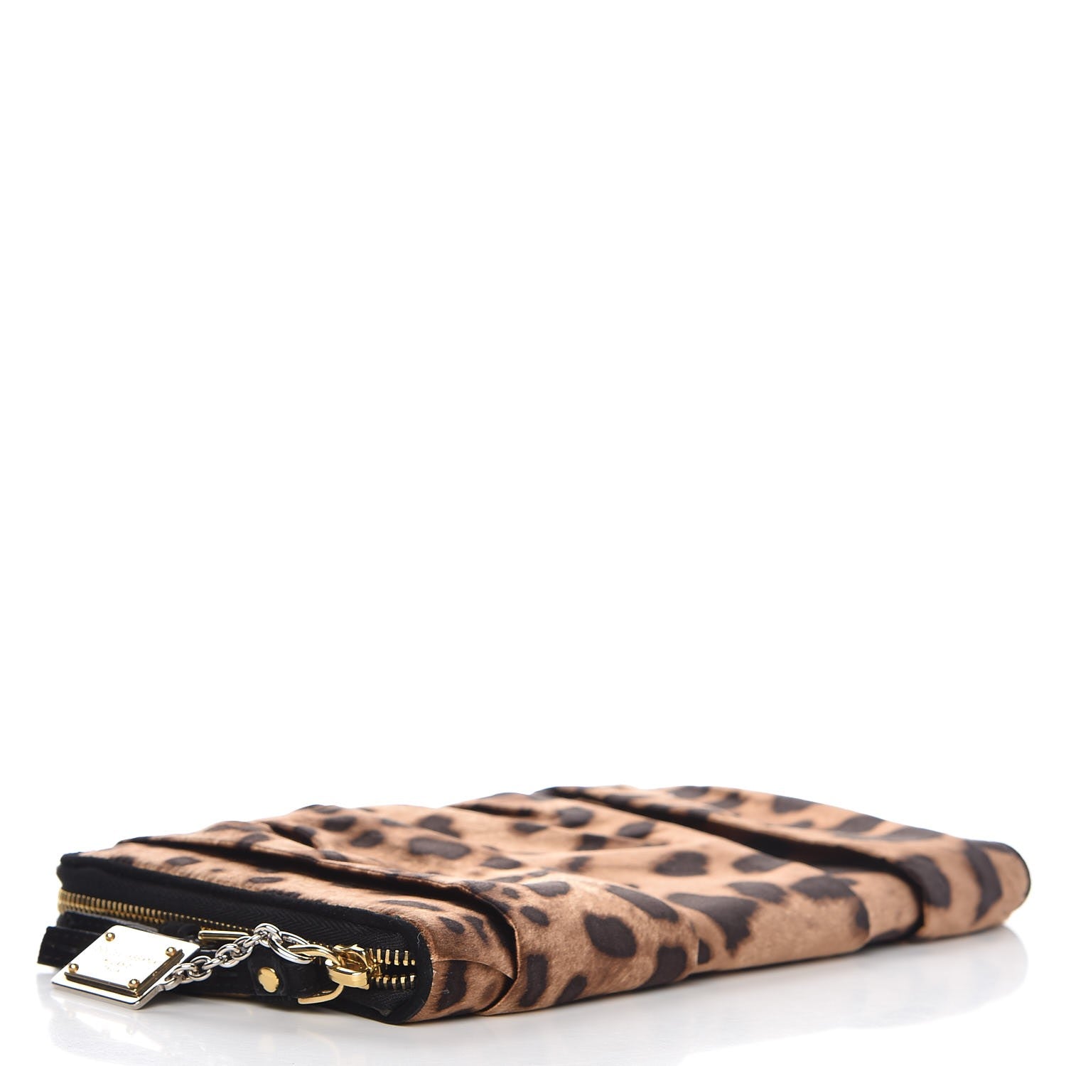 Dolce & Gabbana Satin Leopard Print Clutch Black 4 of 7