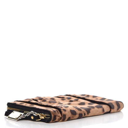Dolce & Gabbana Satin Leopard Print Clutch Black 4 of 7