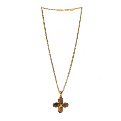 Chanel Gripoix Cross CC Long Necklace Gold 3 of 4