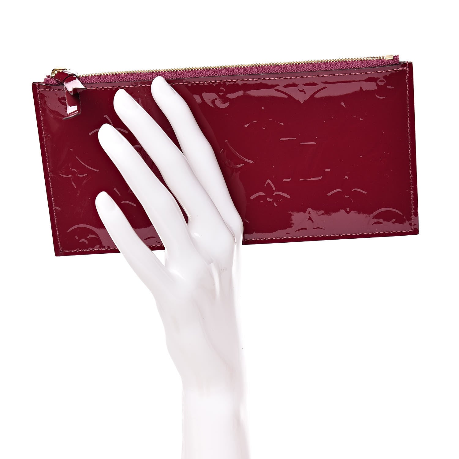 Louis Vuitton Vernis Felicie Chain Wallet Zippered Insert Magenta 2 of 6