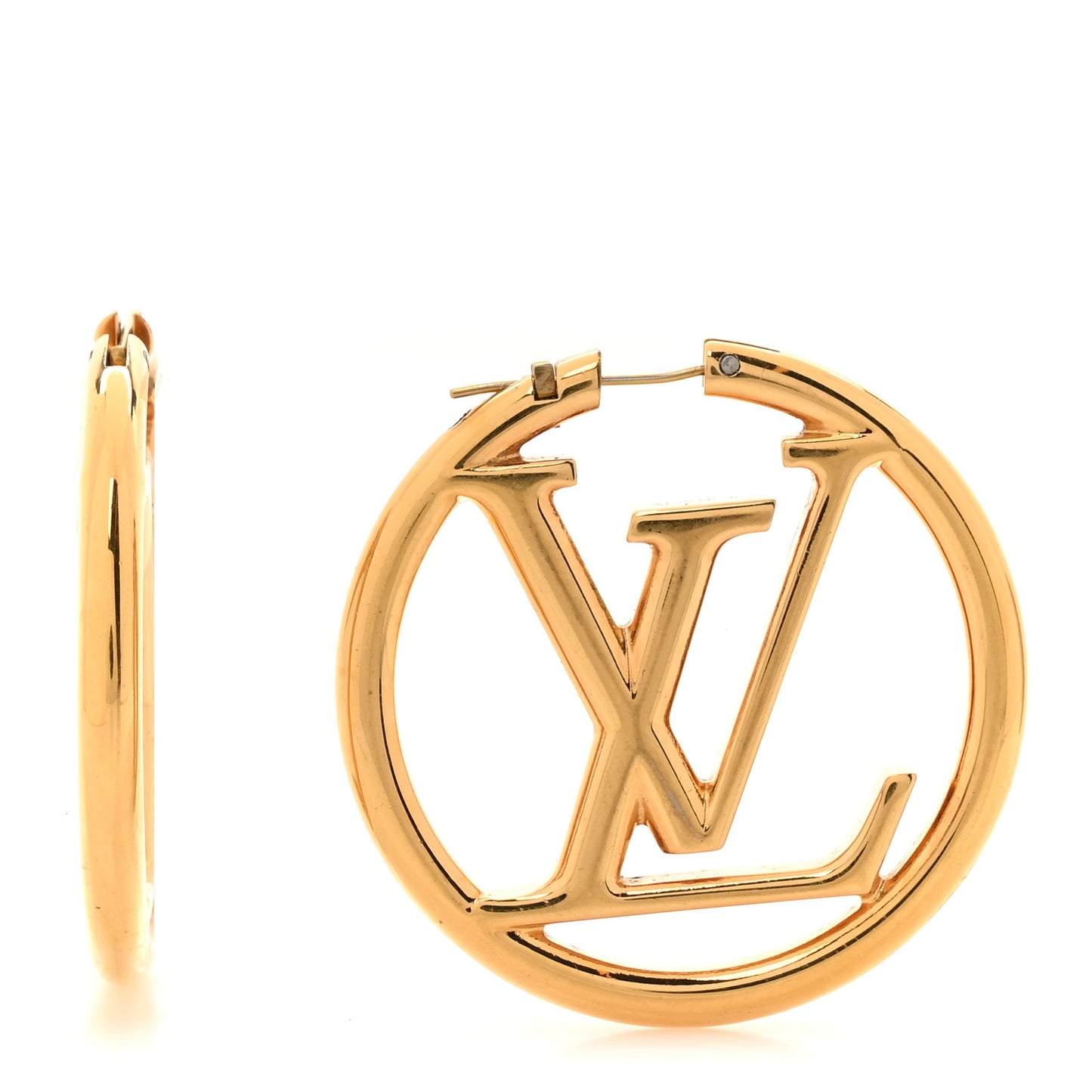Metal Louise Hoop Earrings Gold