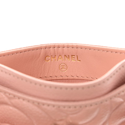 Chanel Caviar Camellia Embossed Card Holder Pink 6 of 9