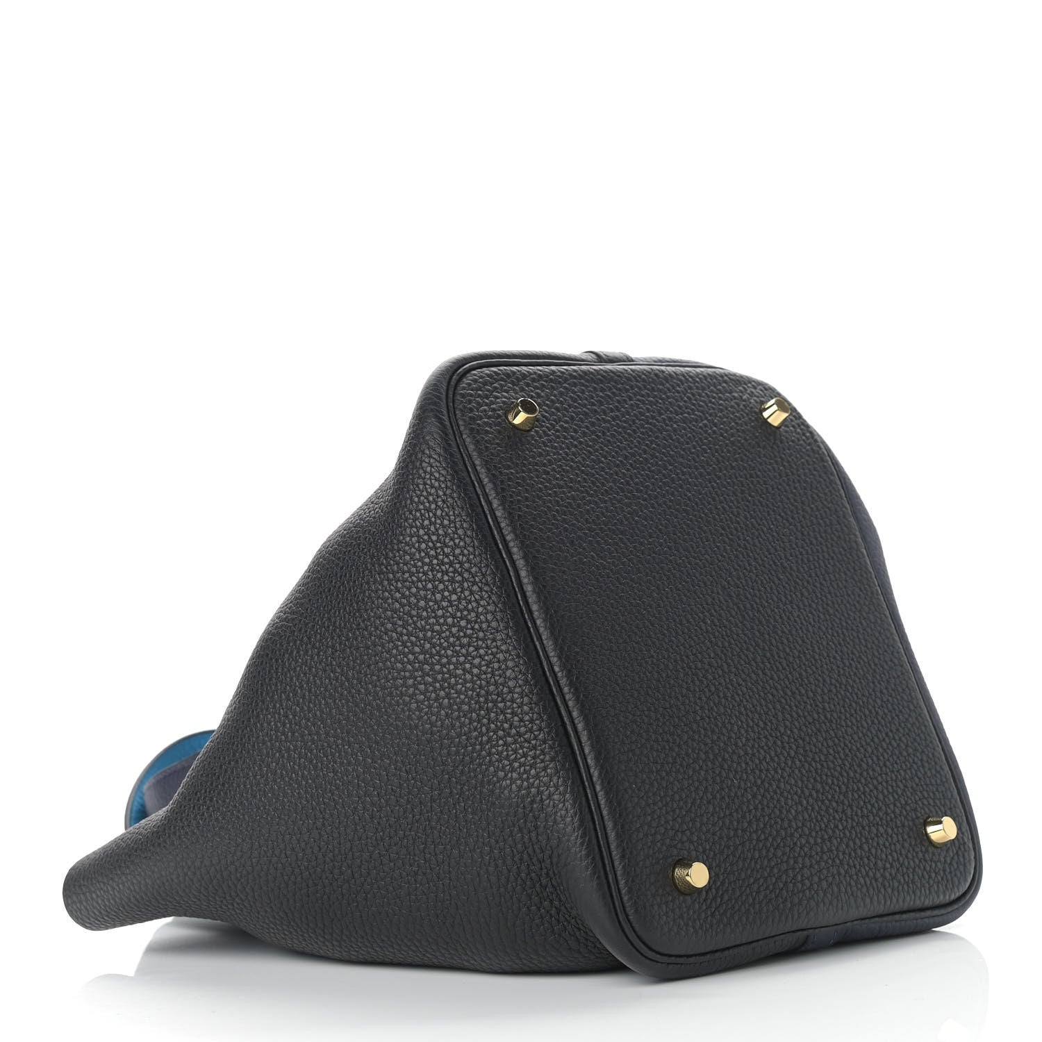 Hermes Taurillon Clemence Casaque Picotin Lock 22 MM Bleu Nuit Black Blue Frida 4 of 9