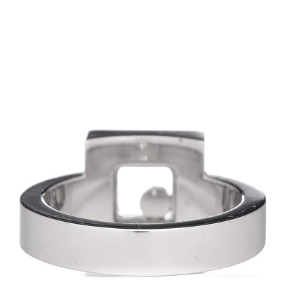Chopard 18K White Gold Diamond Happy Diamond Square Ring 50 5.25 4 of 5