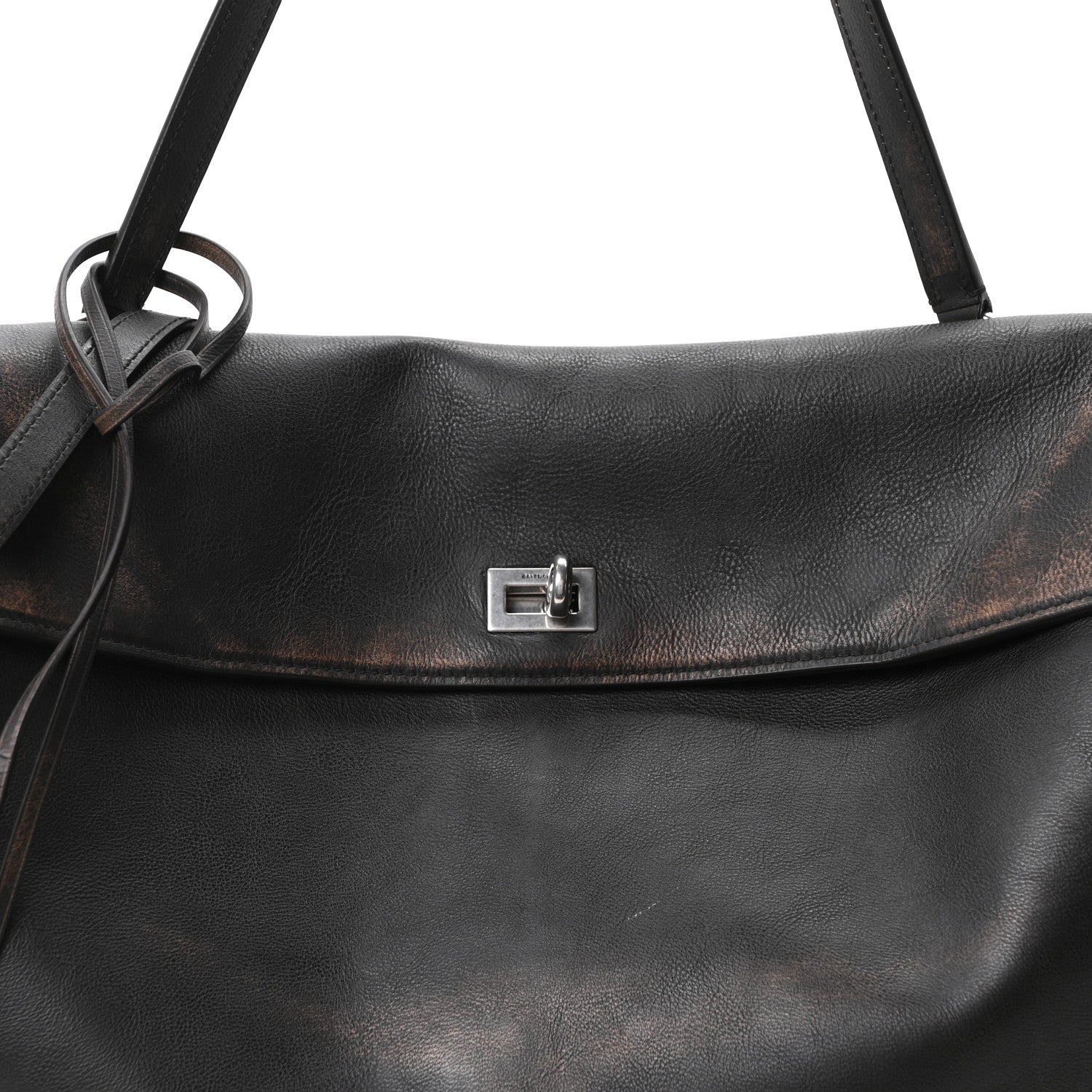 Balenciaga Used Calfskin Large Rodeo Top Handle Handbag Brown 7 of 9