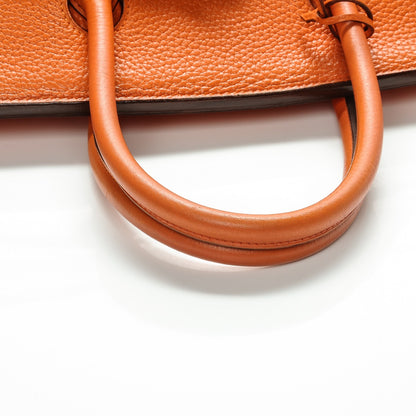 Hermes Taurillon Clemence Birkin 35 Orange 9 of 30
