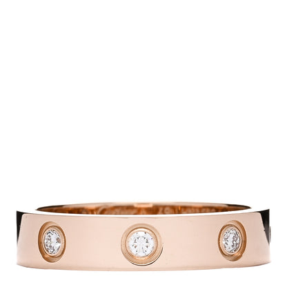 Cartier 18K Pink Gold 8 Diamond 4mm LOVE Wedding Band Ring 49 5 1 of 3