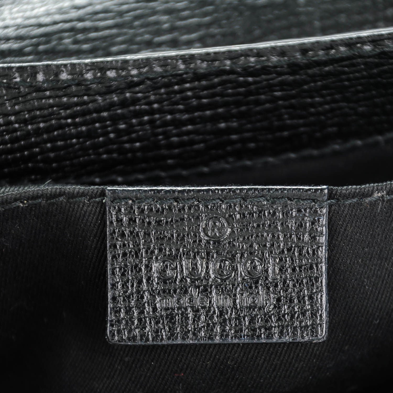 Gucci Textured Calfskin Horsebit Chain Clutch Black 6 of 7