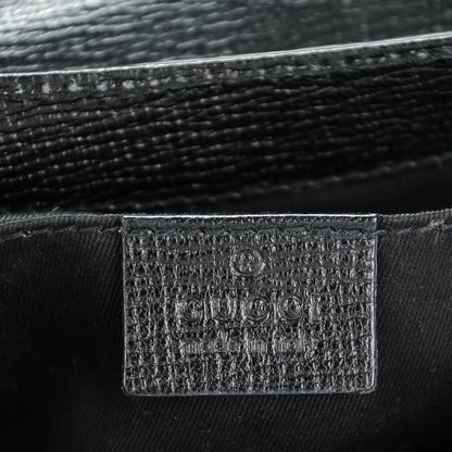 Gucci Textured Calfskin Horsebit Chain Clutch Black 6 of 7