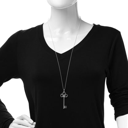 Tiffany Sterling Silver Key Pendant Bead Chain Necklace 2 of 7