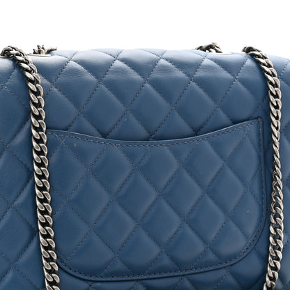 Chanel Lambskin Quilted Large Natural CC Flap Navy 9 of 11