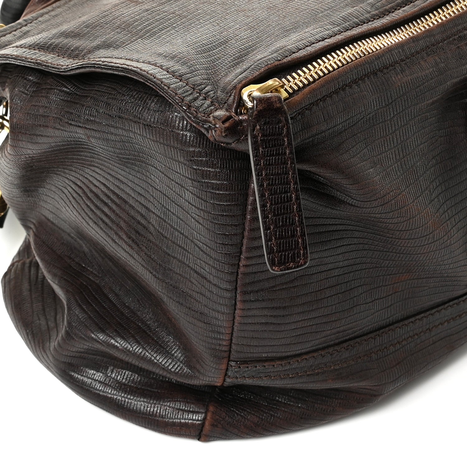 Givenchy Calfskin Lizard Embossed Large Pandora Brown 8 of 9