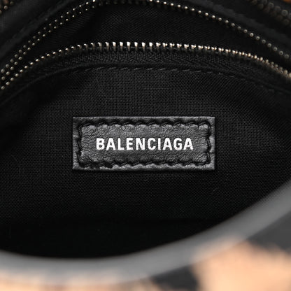 Balenciaga Smooth Calfskin Leopard Print Classic Silver Hardware Mini City Beige 6 of 10