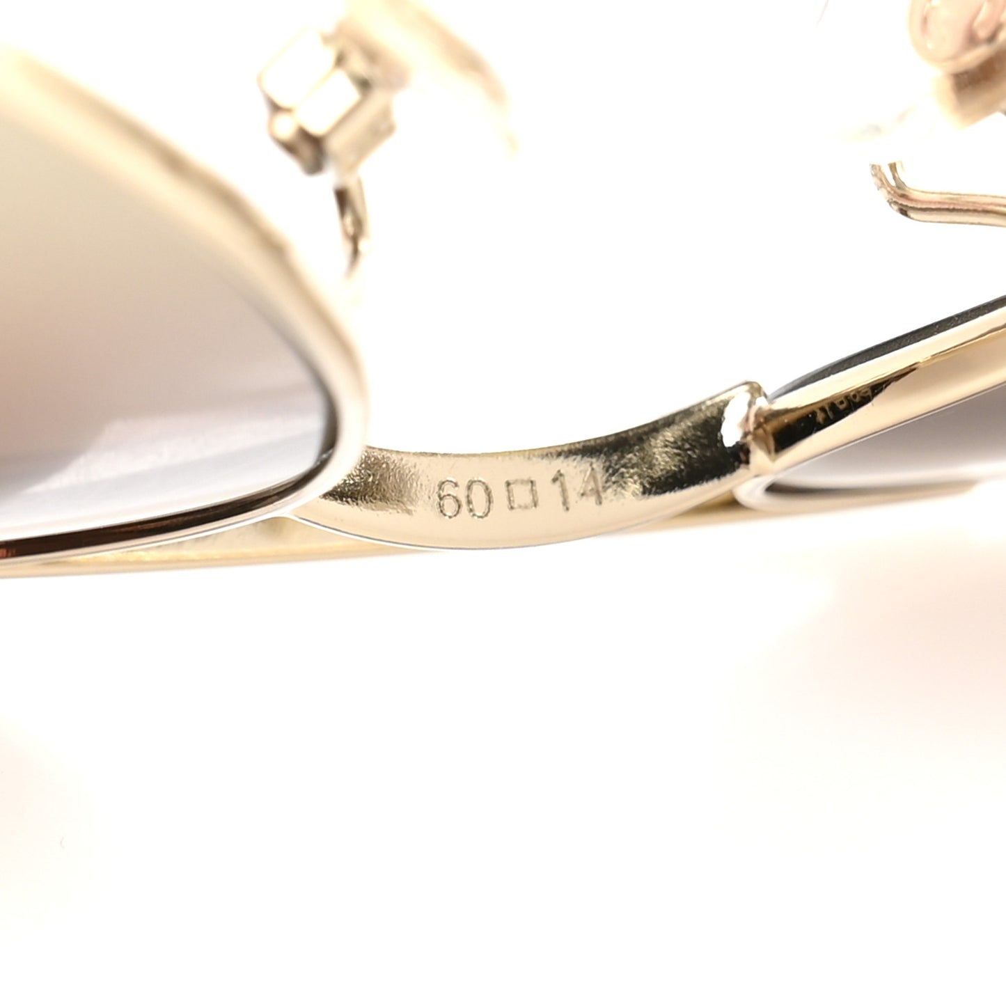Metal Lambskin Quilted CC Pilot Summer Aviator Sunglasses 4204-Q Gold Brown