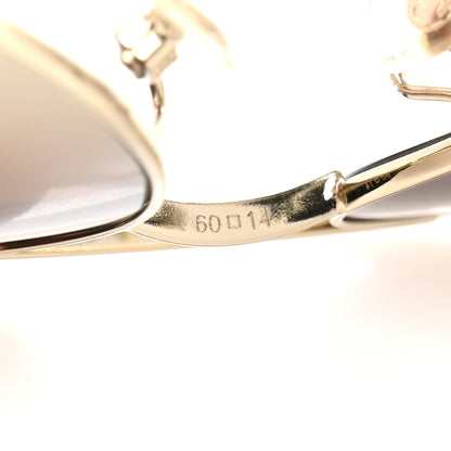 Chanel Metal Lambskin Quilted CC Pilot Summer Aviator Sunglasses 4204-Q Gold Brown 7 of 9