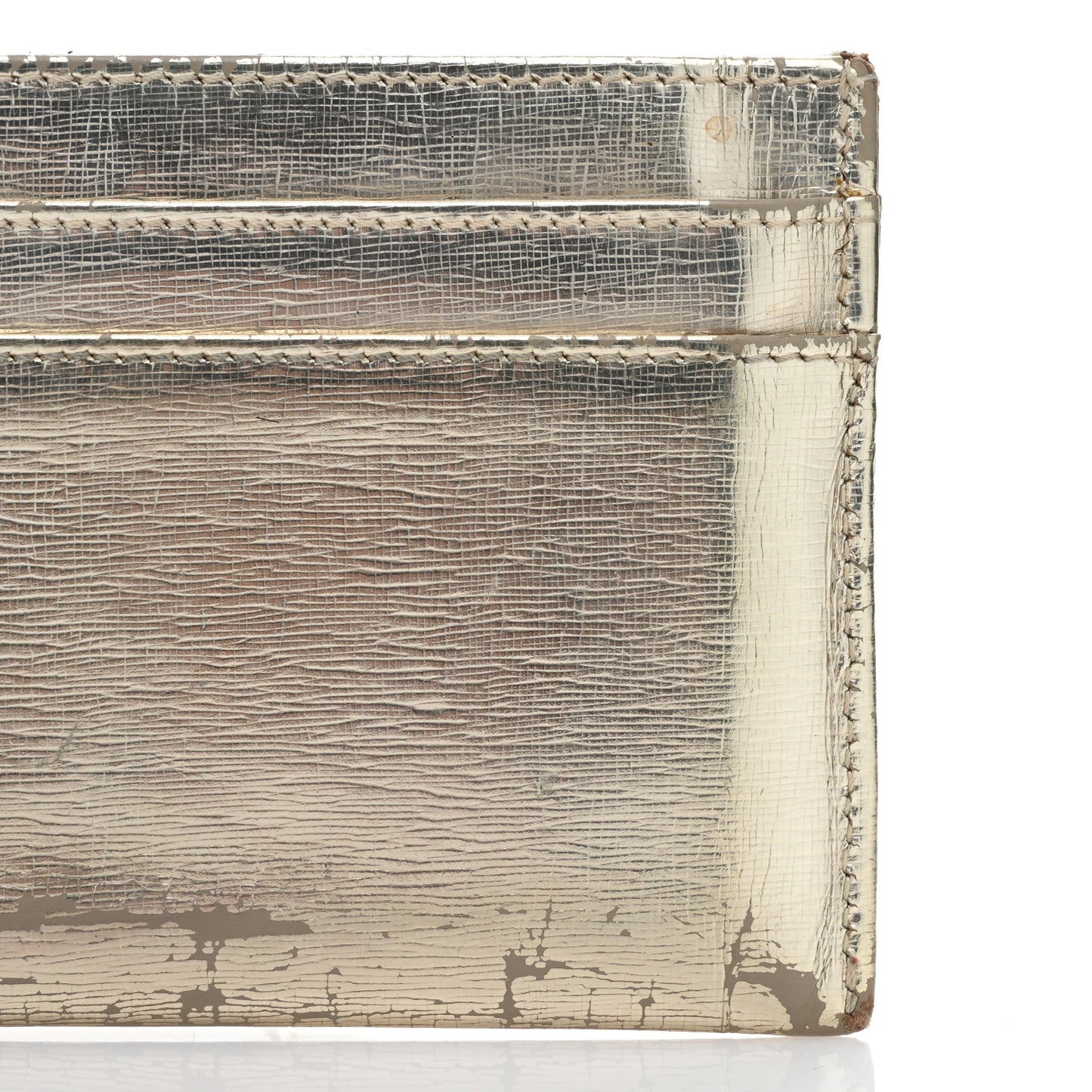 Metallic Calfskin CC Card Holder Gold