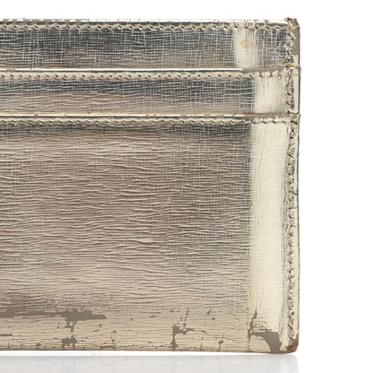 Chanel Metallic Calfskin CC Card Holder Gold 10 of 12