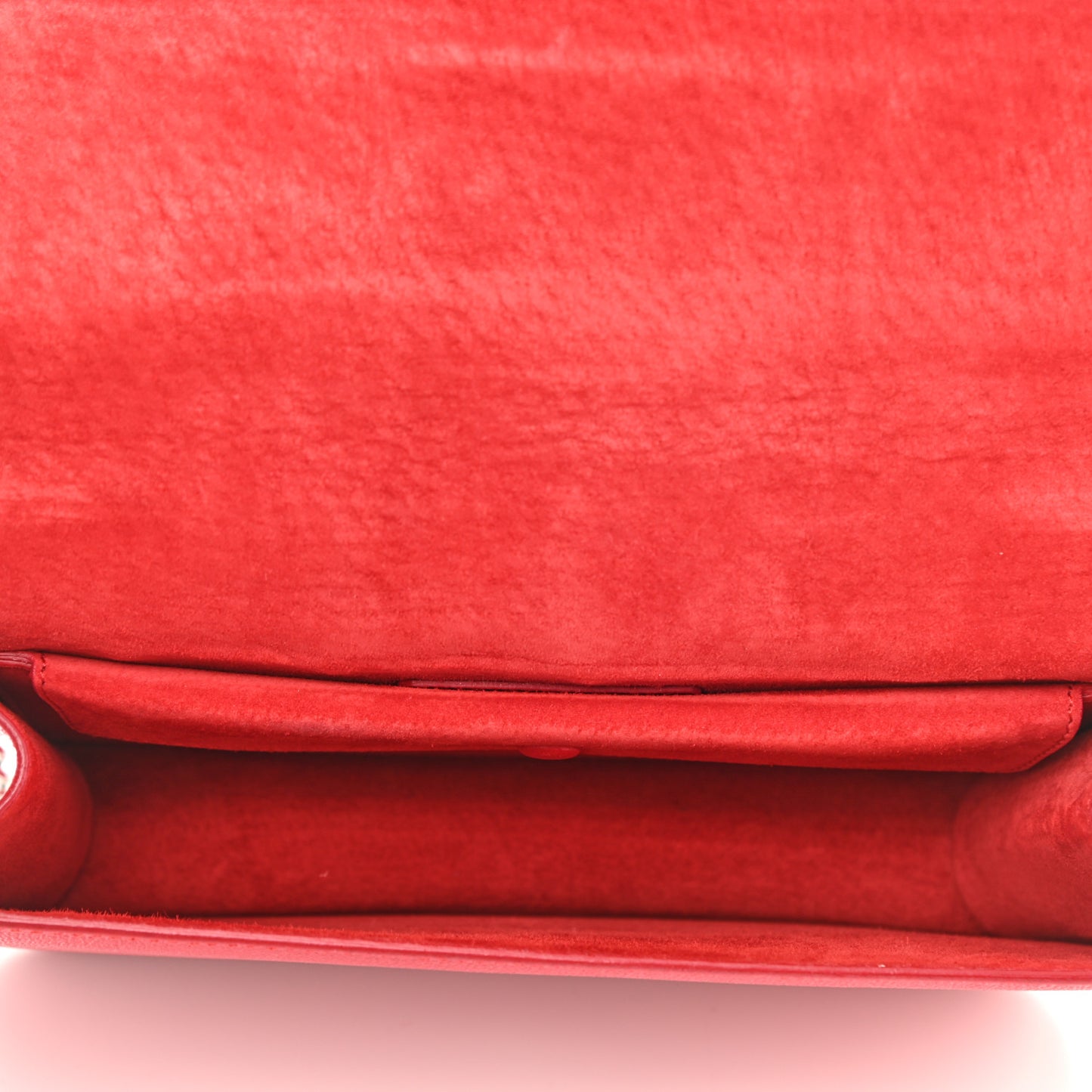 Grained Calfskin Medium Insignia Flap China Red