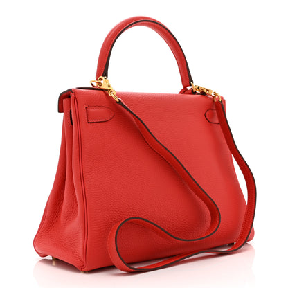 Hermes Togo Kelly Retourne 28 Rouge Pivoine 3 of 10