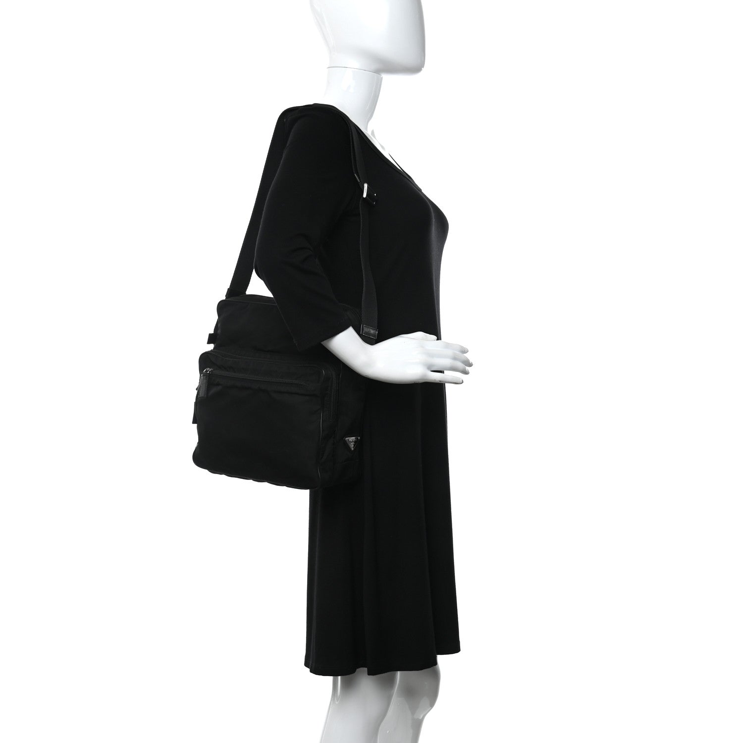 Prada Nylon Messenger Bag Black 2 of 10