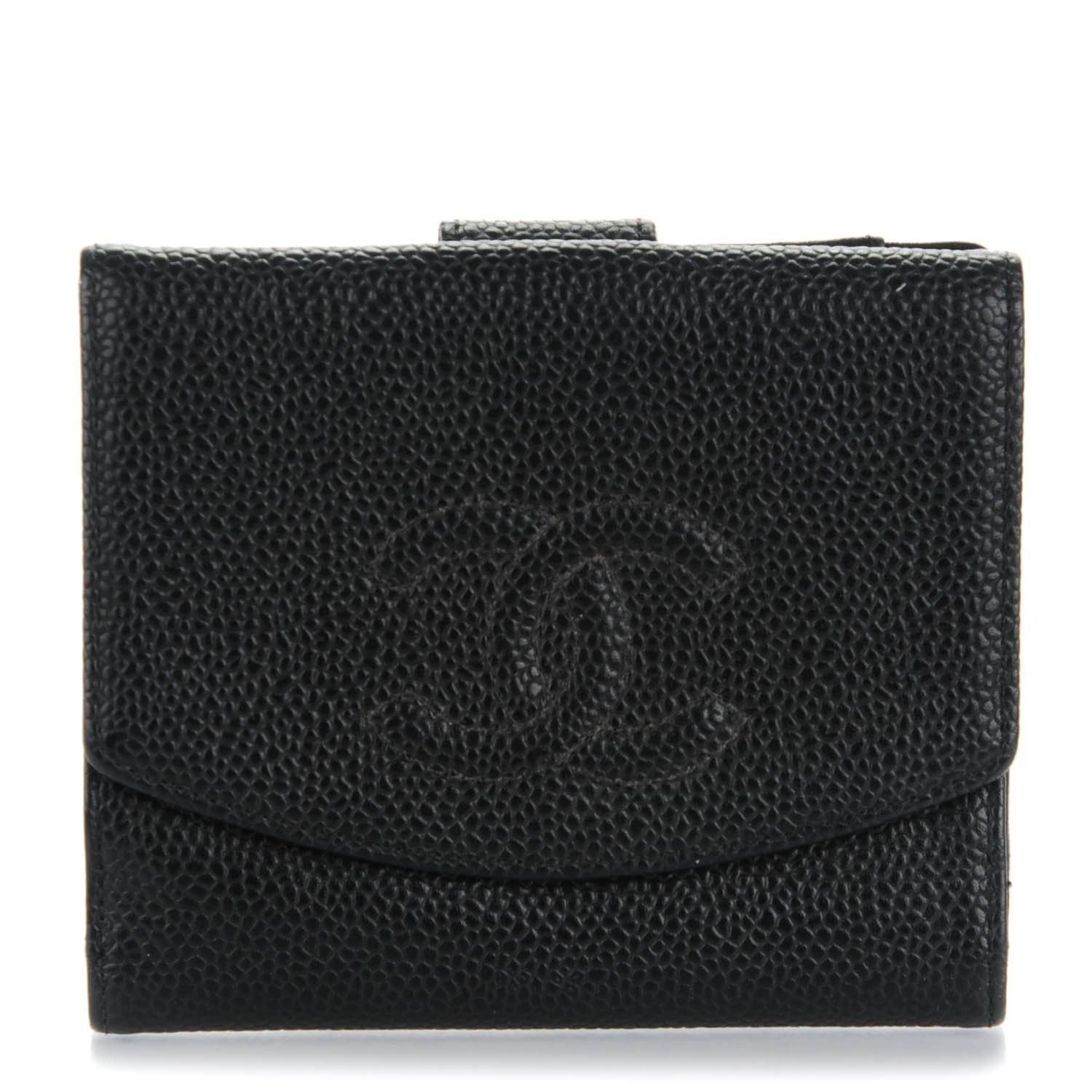 Chanel Caviar Timeless CC Compact French Wallet Black 1 of 8