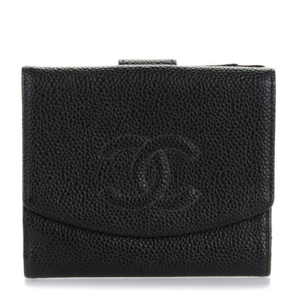 Chanel Caviar Timeless CC Compact French Wallet Black 1 of 8